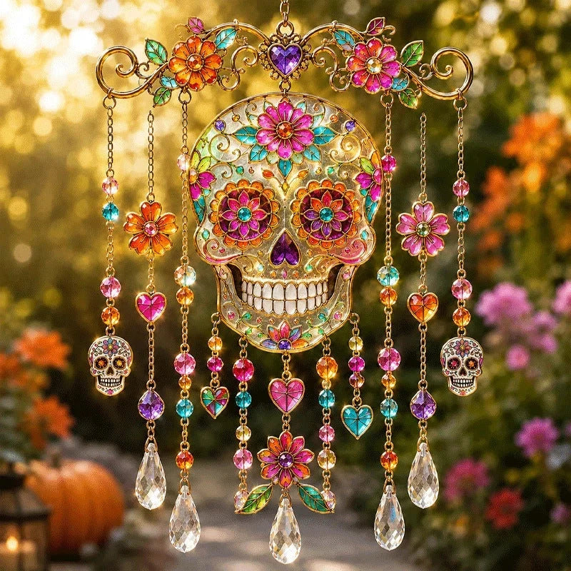 Outdoor Crystal Wind Chime – Colorful Acrylic Hanging Garden