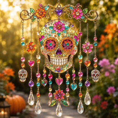 Outdoor Crystal Wind Chime – Colorful Acrylic Hanging Garden
