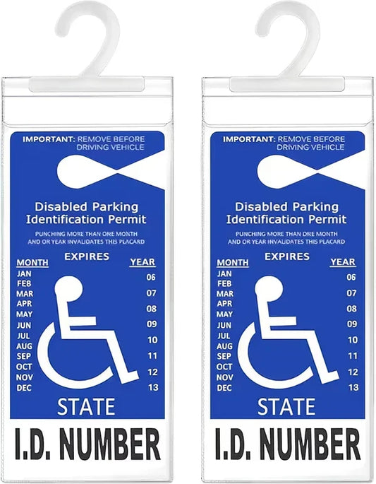 Two Protective Sleeves for Hanging Accessible Parking Placards
