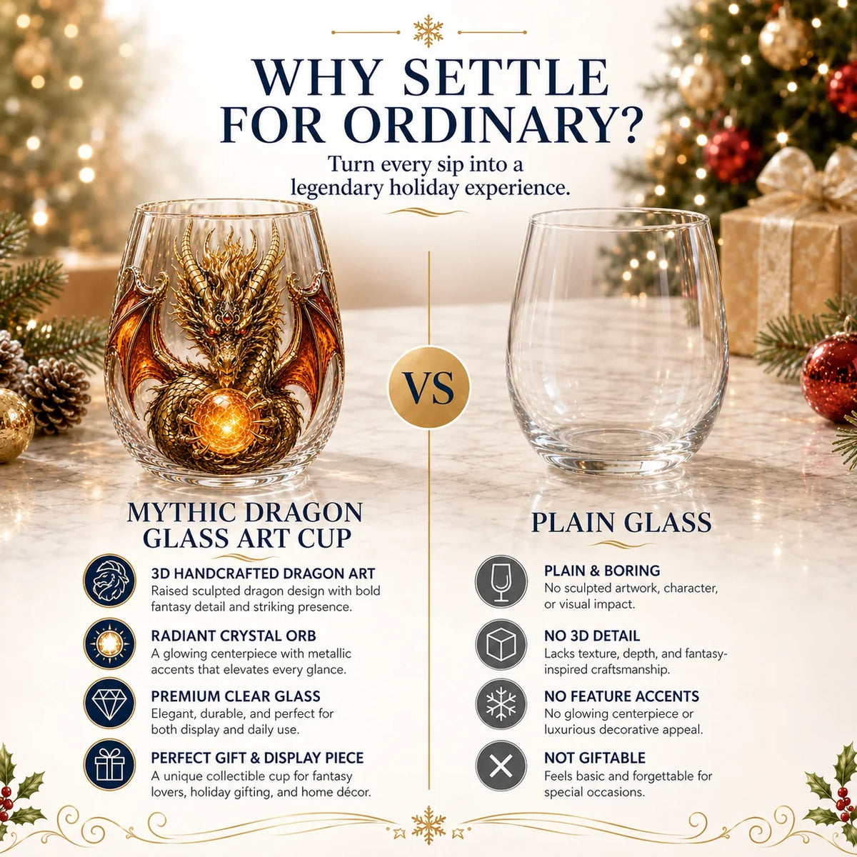 Purpose-Built 3D Mythic Dragon Glass Art Cup – Luxury Raised Fantasy