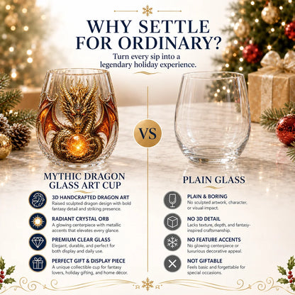 Purpose-Built 3D Mythic Dragon Glass Art Cup – Luxury Raised Fantasy
