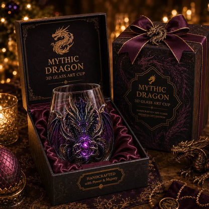 Purpose-Built 3D Mythic Dragon Glass Art Cup – Luxury Raised Fantasy
