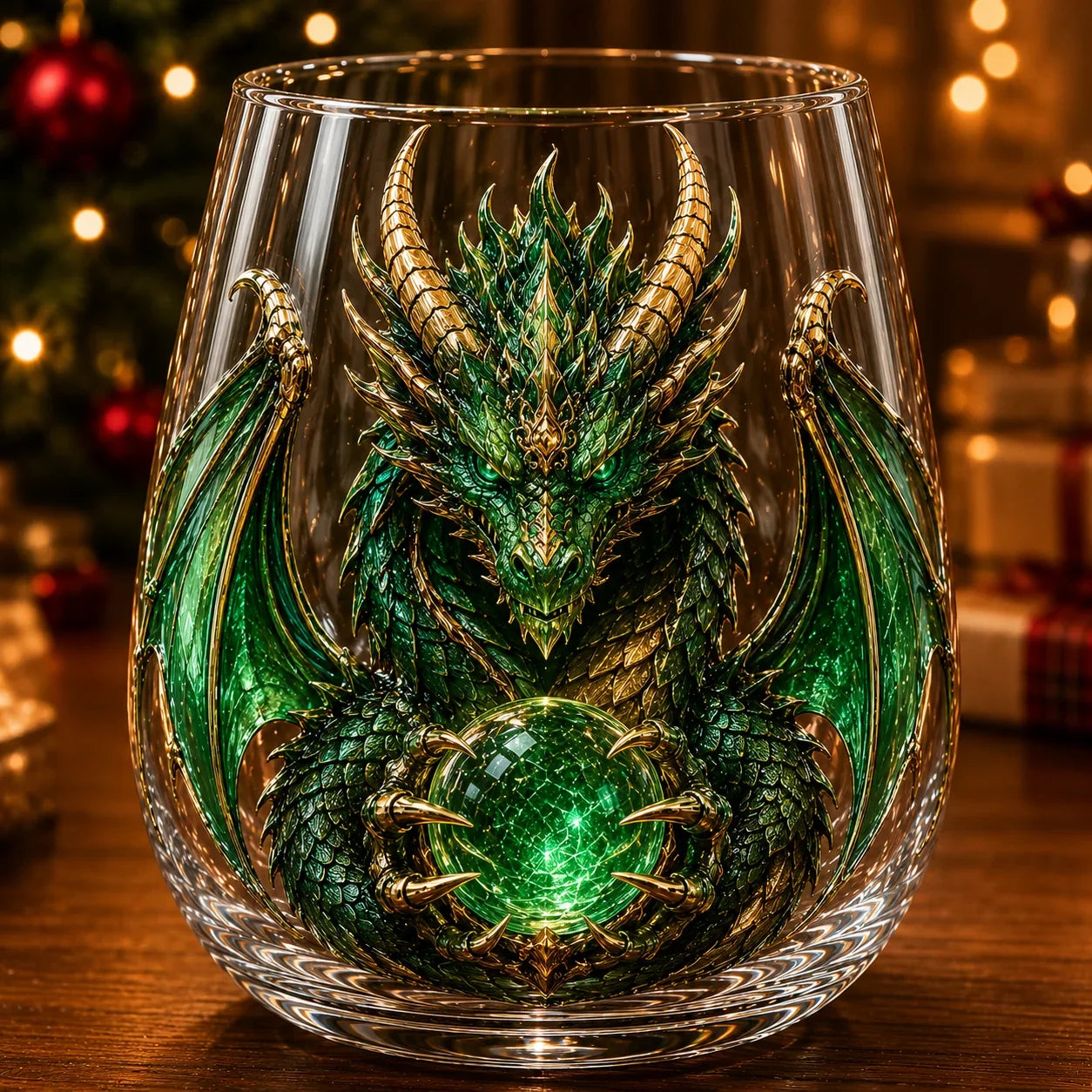 Purpose-Built 3D Mythic Dragon Glass Art Cup – Luxury Raised Fantasy