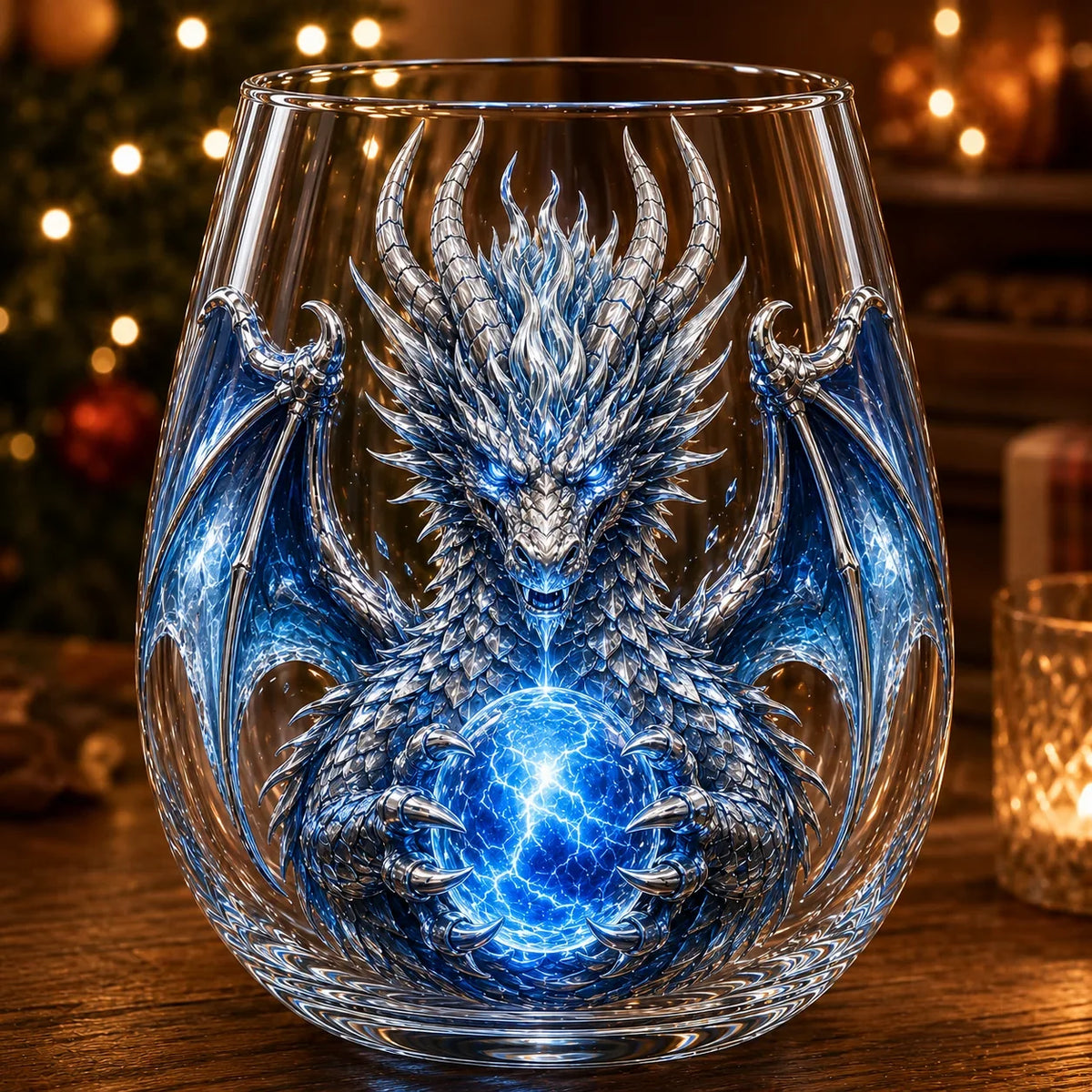 Purpose-Built 3D Mythic Dragon Glass Art Cup – Luxury Raised Fantasy