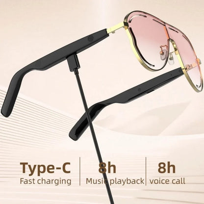 Open-Ear Bluetooth 5.4 Smart Glasses for Calls and Daily Audio