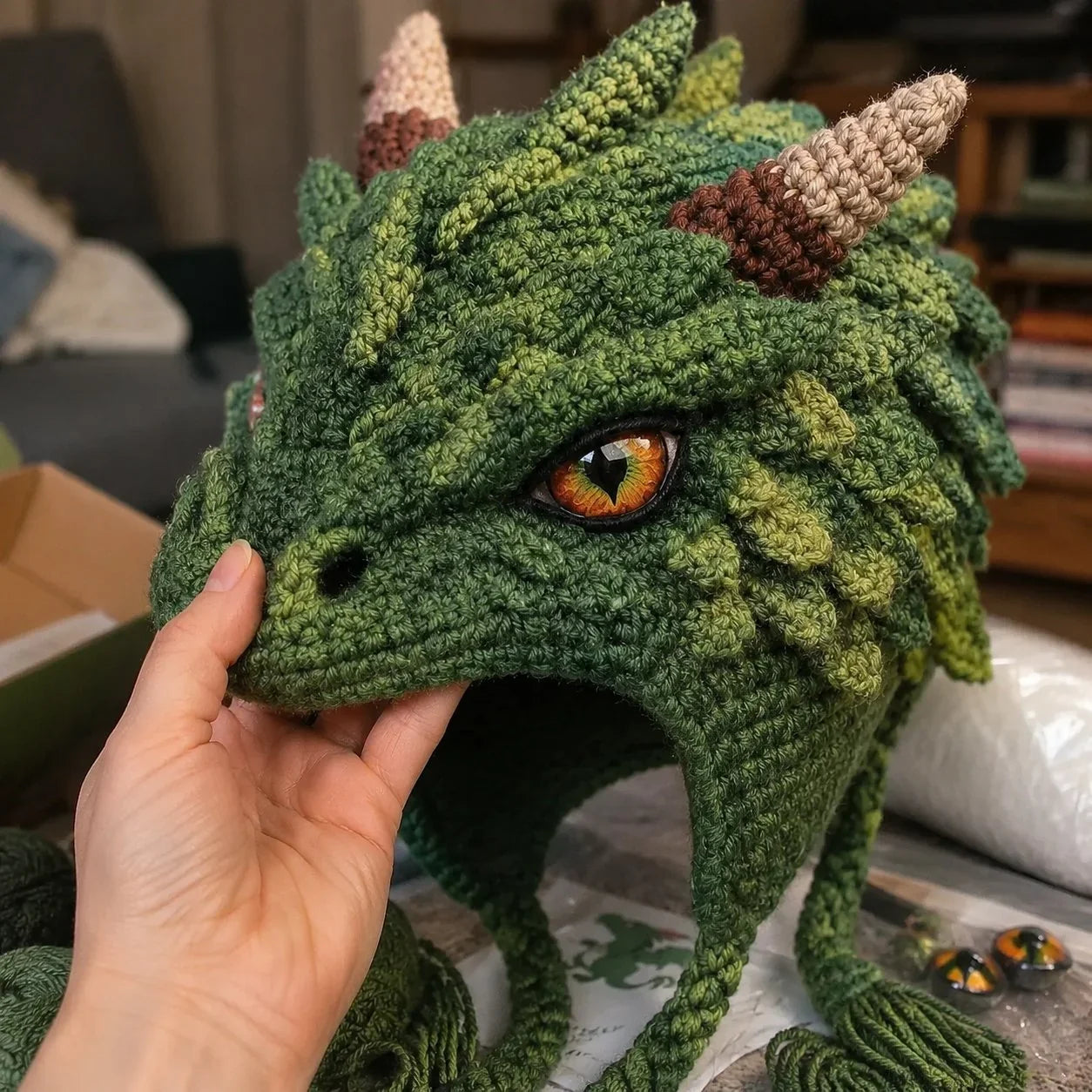 Make-Your-Own Crochet Dragon Hood for Fantasy Costumes