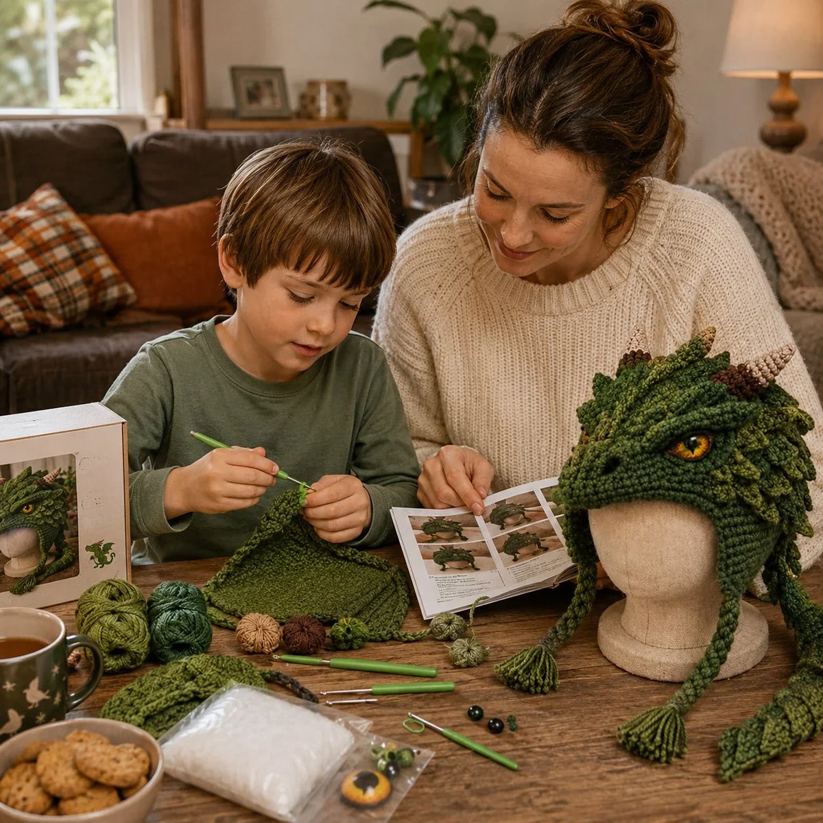 Make-Your-Own Crochet Dragon Hood for Fantasy Costumes