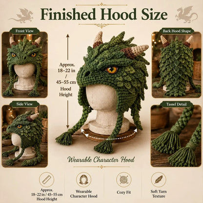 Make-Your-Own Crochet Dragon Hood for Fantasy Costumes