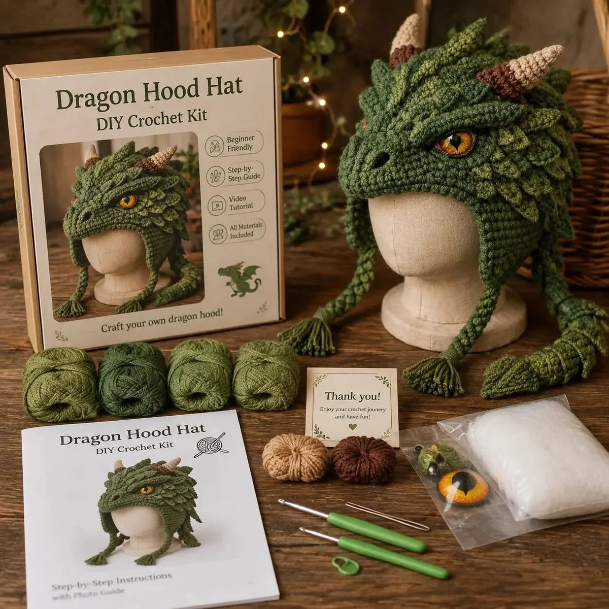 Make-Your-Own Crochet Dragon Hood for Fantasy Costumes