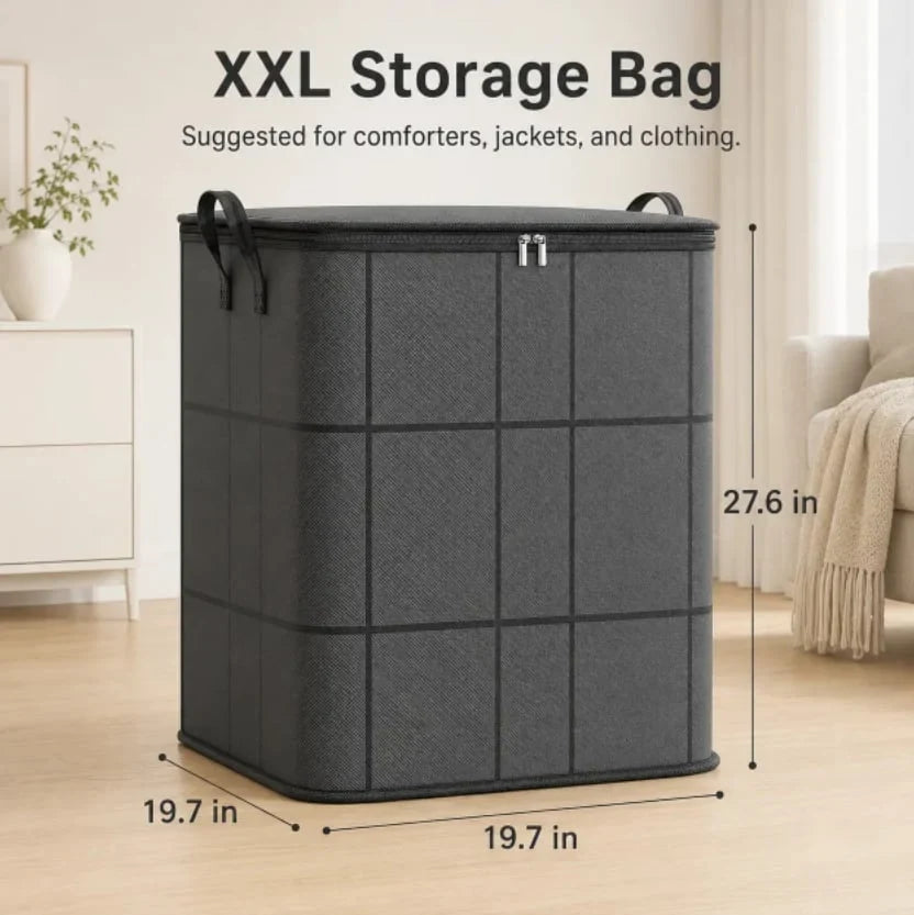 Large Zippered Moving and Storage Bin for Bedding and Sweaters