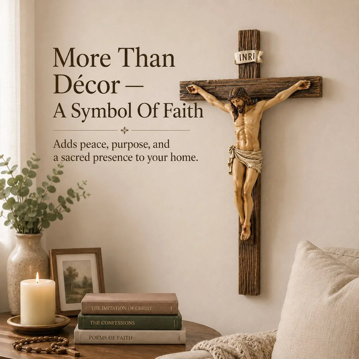 Purpose-Built Jesus Wall Crucifix – Home Blessing for Everyday Use