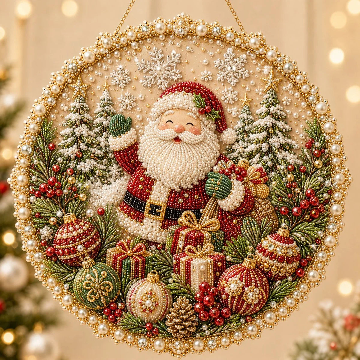 Four-Season Pearl Wreath Craft Set for Hanging Displays