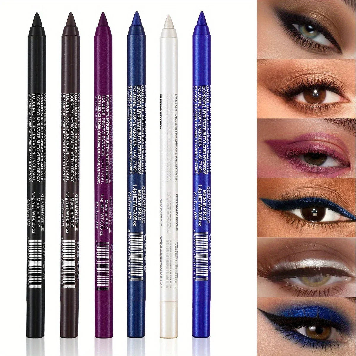 Fourteen Waterproof Eyeliners in Metallic and Shimmer Colors