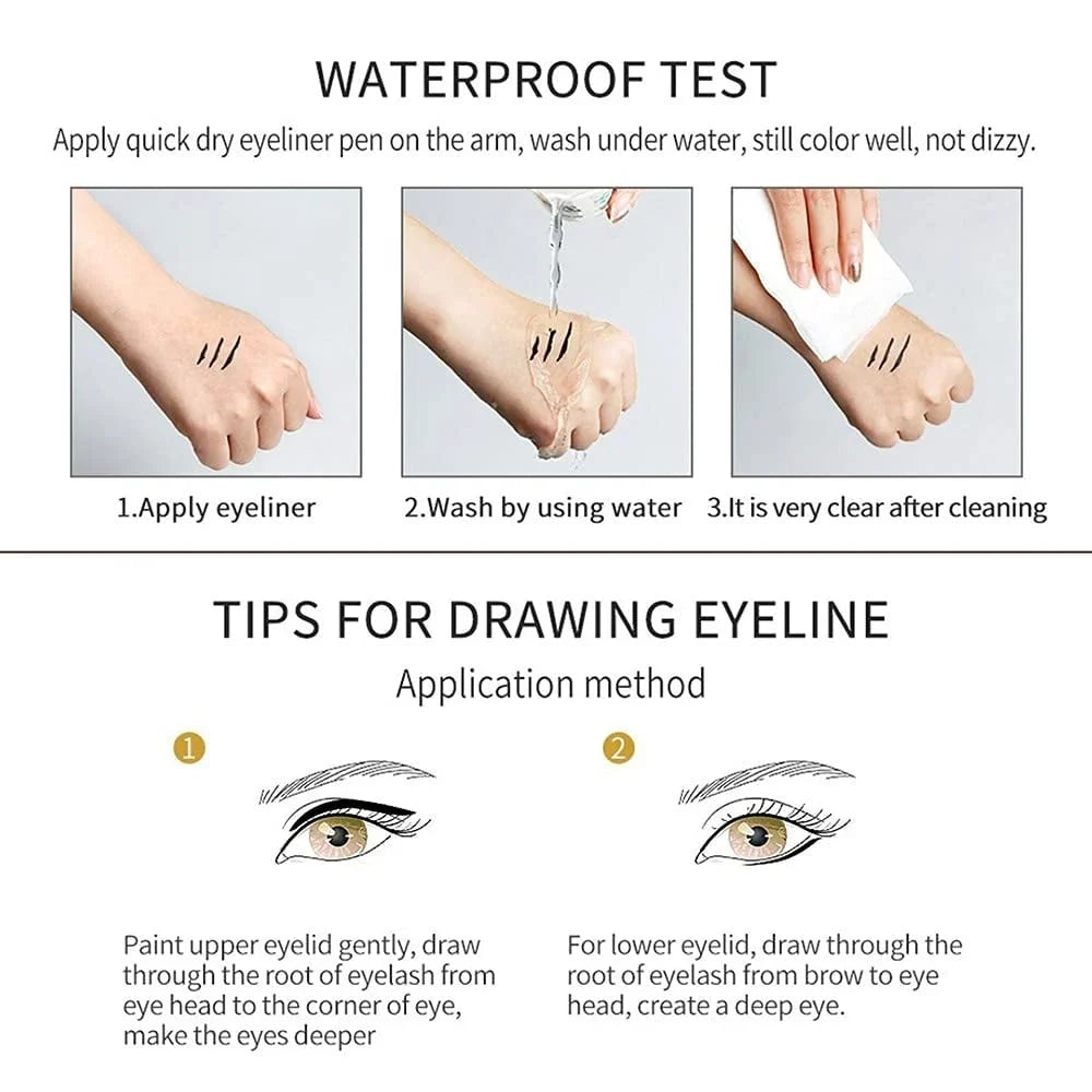 Fourteen Waterproof Eyeliners in Metallic and Shimmer Colors