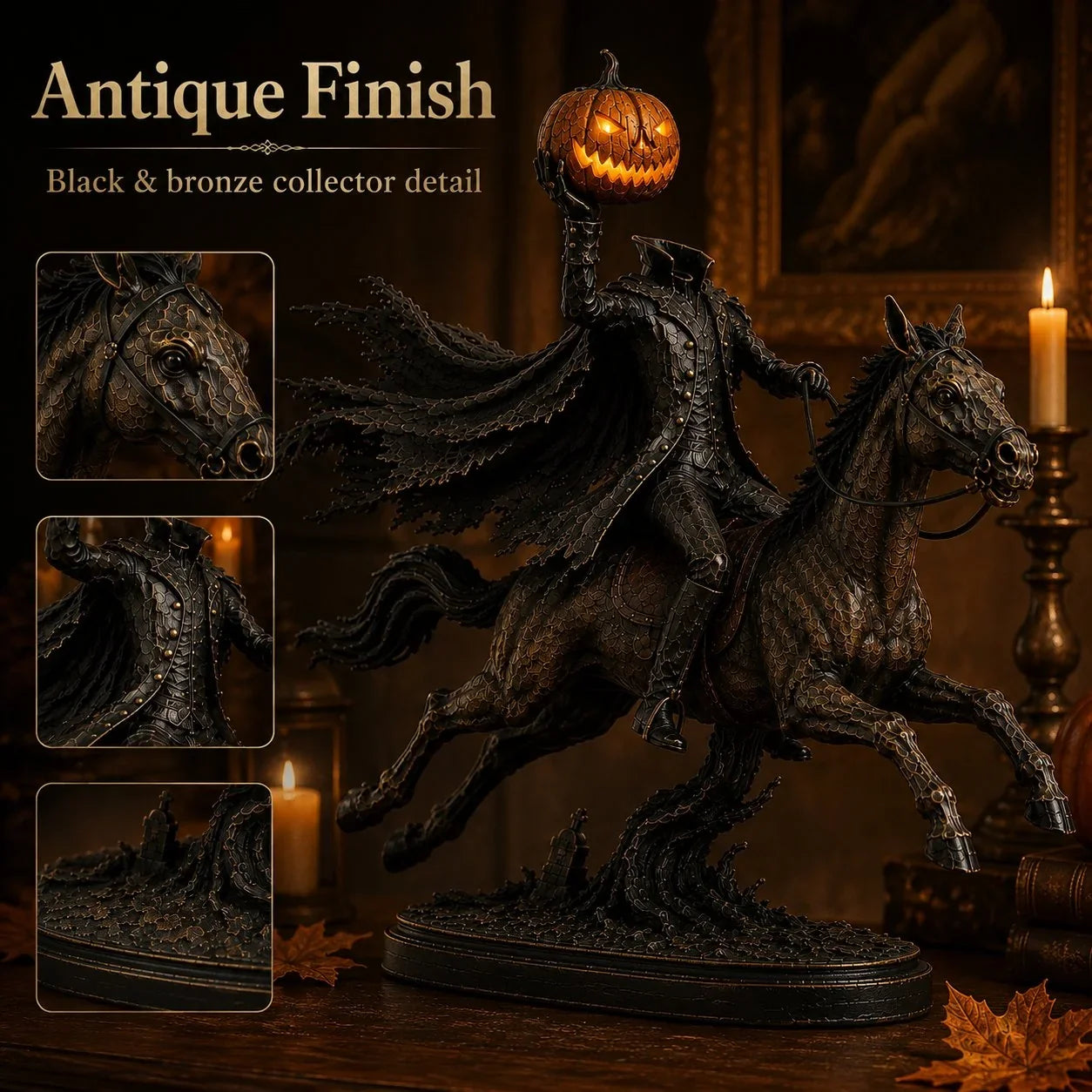 Midnight Chase Headless Horseman Display Statue