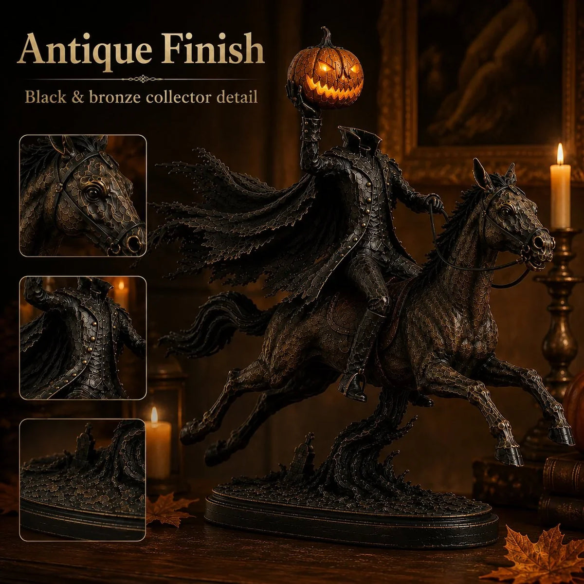 Midnight Chase Headless Horseman Display Statue