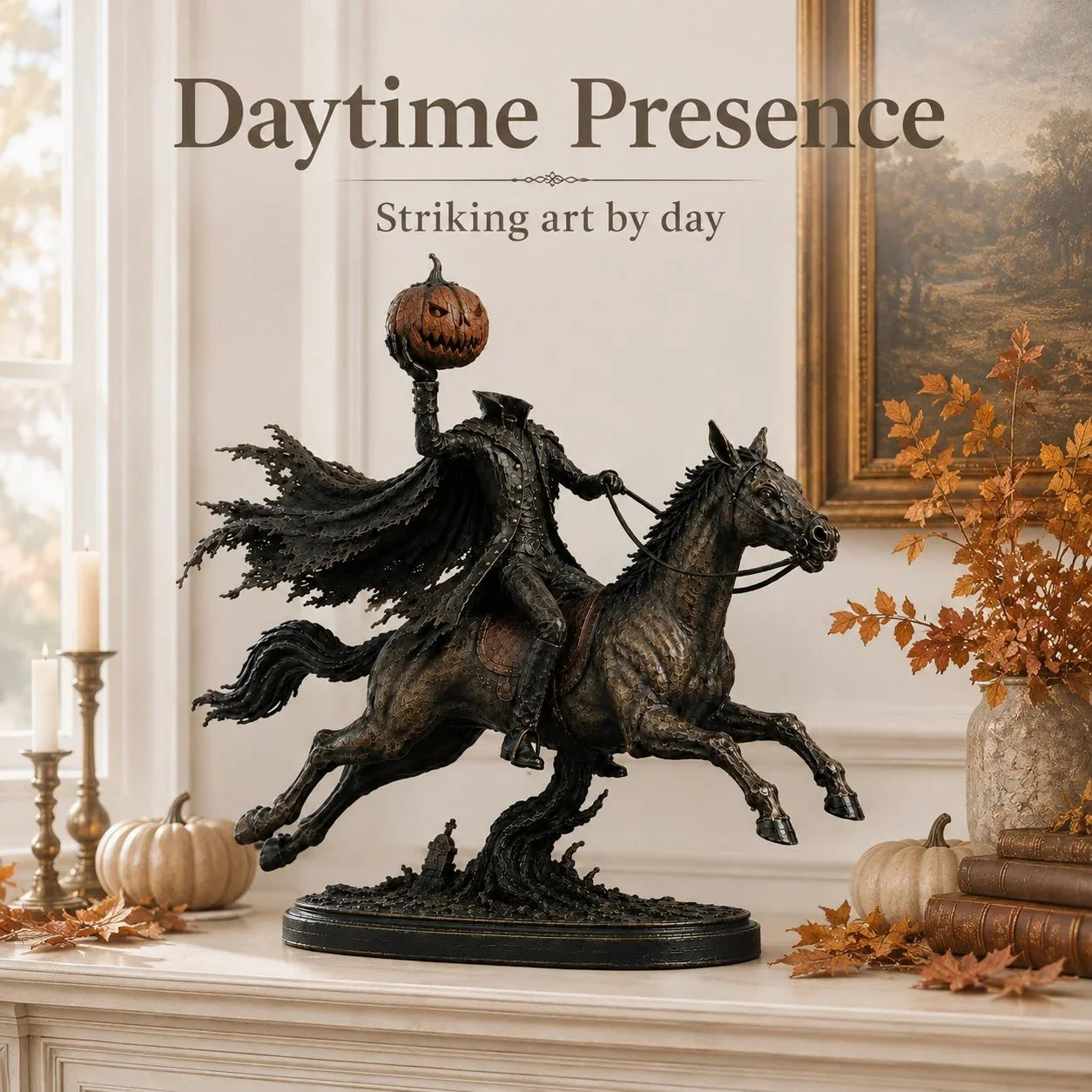 Midnight Chase Headless Horseman Display Statue