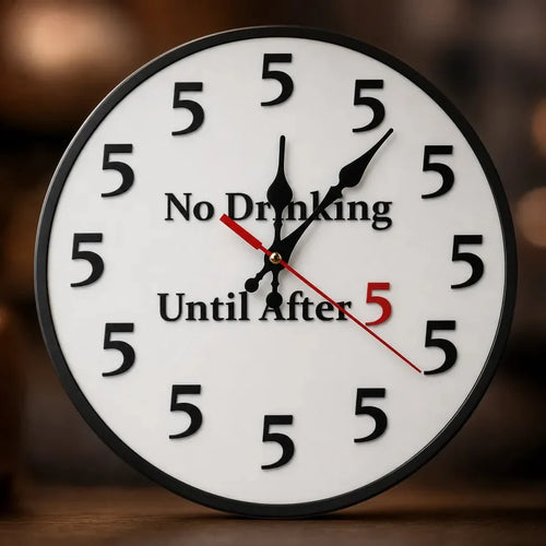 Purpose-Built Funny "No Drinking Until After 5" Round Wall – 49 Off