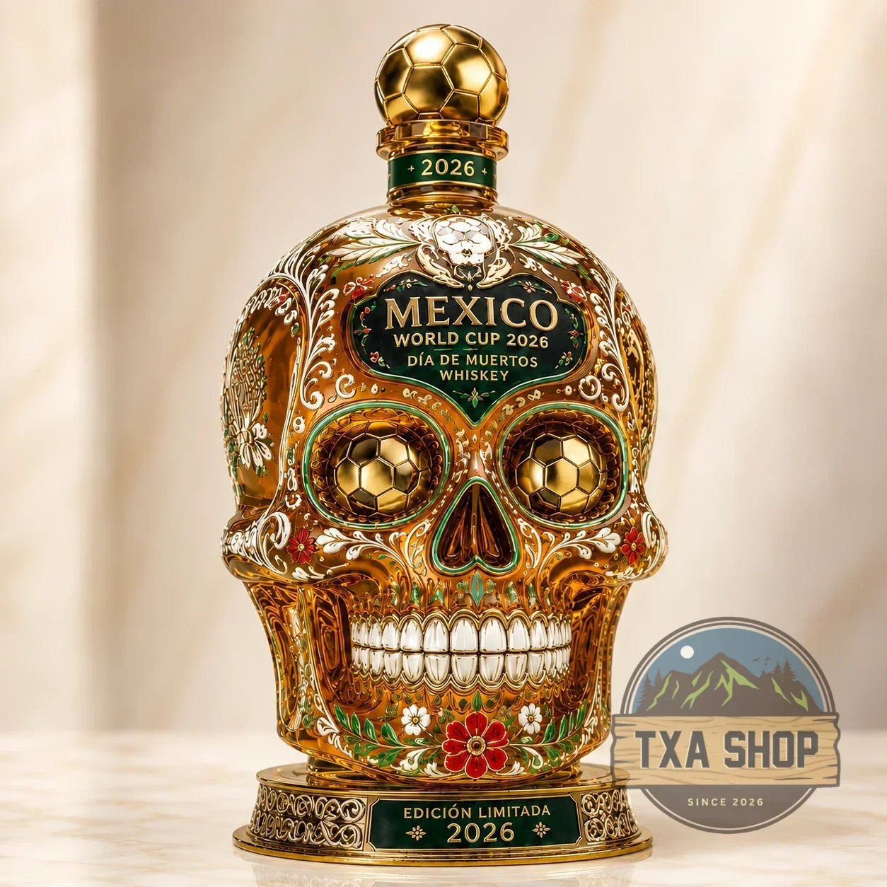 Purpose-Built Mexico Día de Muertos Whiskey Bottle for Everyday Use