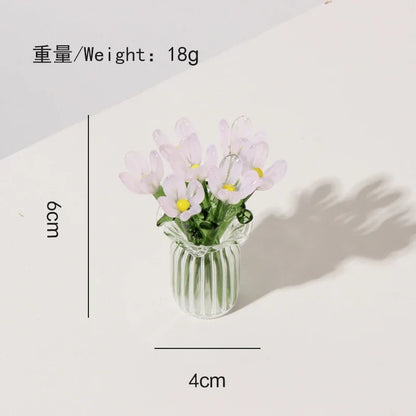 Purpose-Built Mini Dollhouse Flower Vase – Tiny Artificial Floral