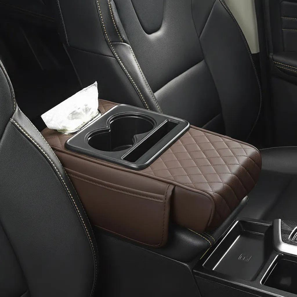 Universal PU Leather Car Armrest Organizer