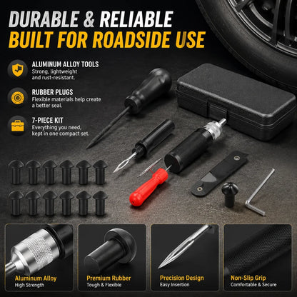 Vehicle-Ready Mushroom Tire Repair Kit – Compact Roadside Puncture
