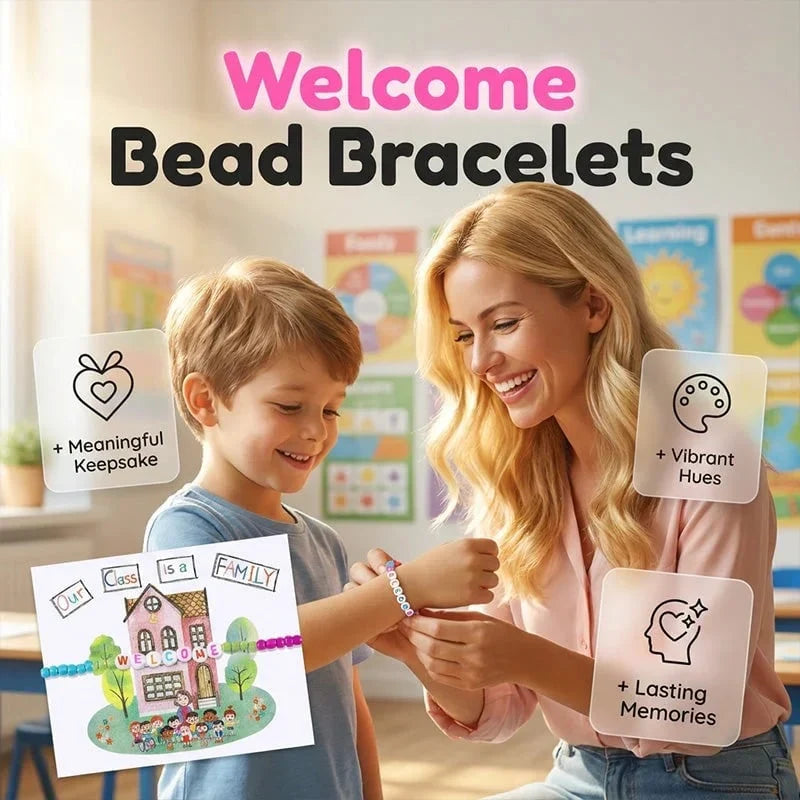 Distinctive Pack of 25 Welcome Bead Bracelets - Strengthen Classroom