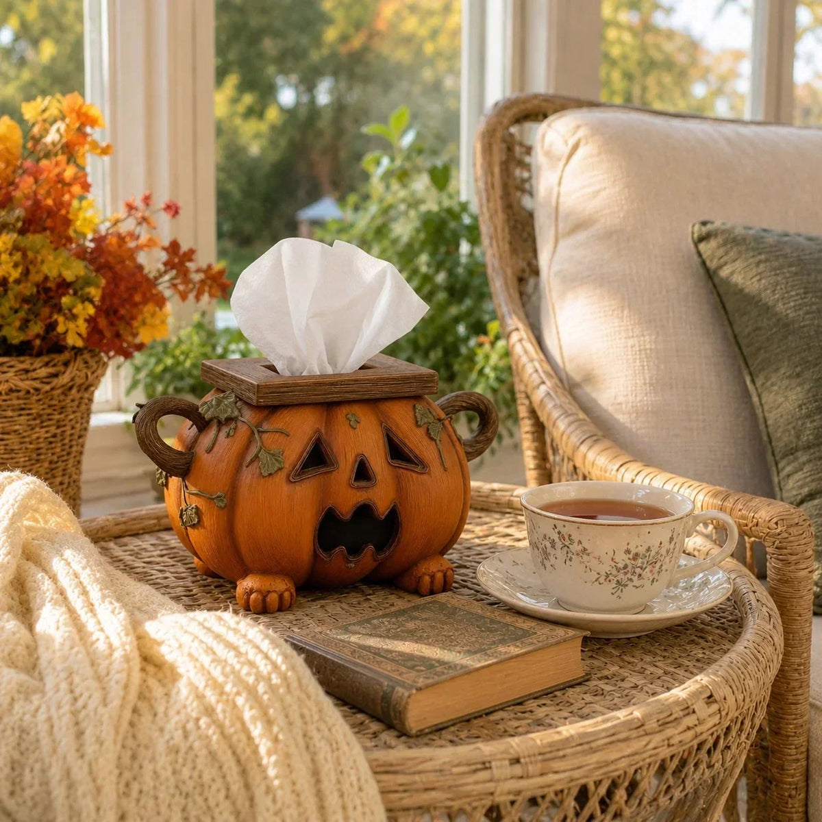 Purpose-Built Pumpkin Tissue Box Cover for Everyday Use