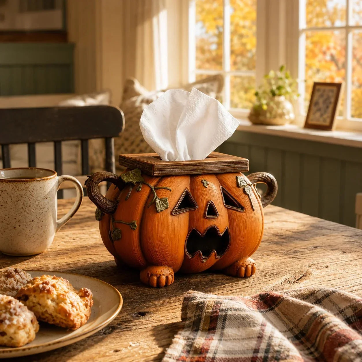 Purpose-Built Pumpkin Tissue Box Cover for Everyday Use