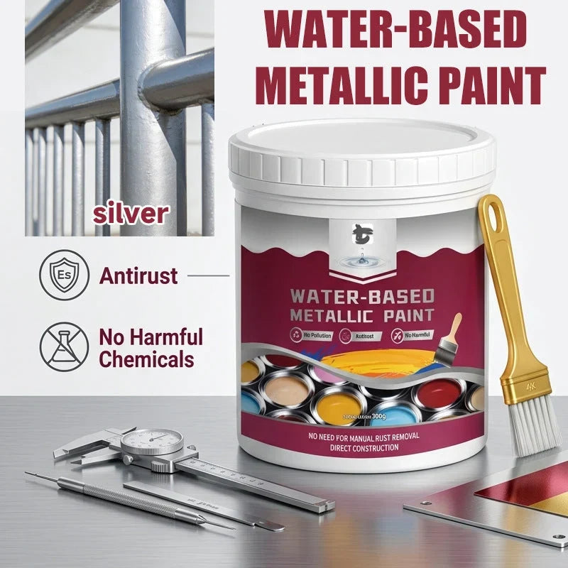 Purpose-Built Time- Rust Converter Metallic Paint – One coat stops