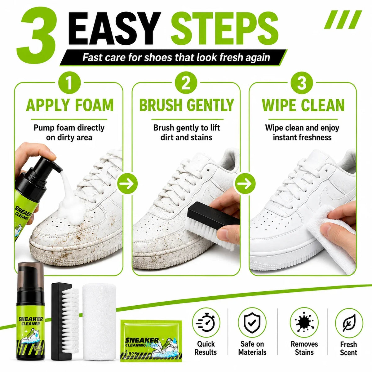 Vehicle-Ready Shoe Care Kit – 4-in-1 Complete Cleaner