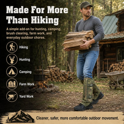 Outdoor Snake-Resistant Calf Gaiters for Brush and Trail Protection