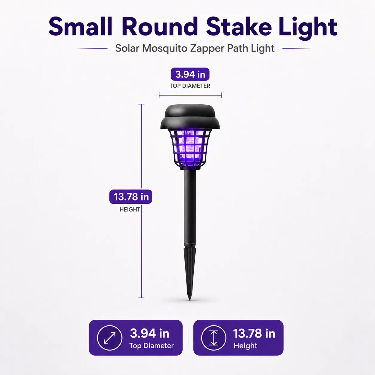 Outdoor-Ready Solar Mosquito Zapper – Yard Light for Garden Display