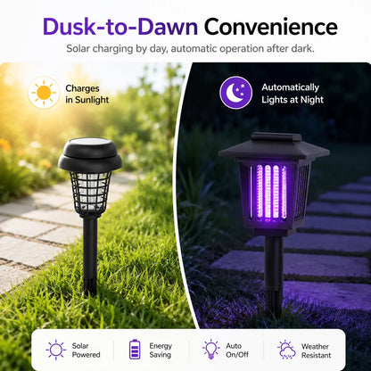 Outdoor-Ready Solar Mosquito Zapper – Yard Light for Garden Display