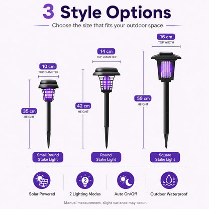 Outdoor-Ready Solar Mosquito Zapper – Yard Light for Garden Display