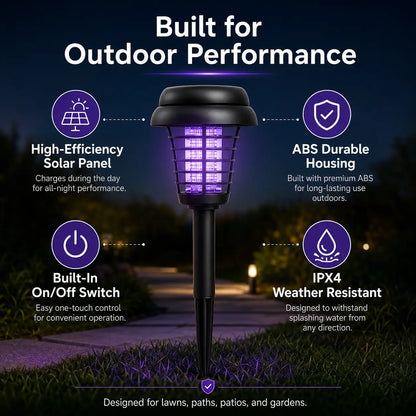 Outdoor-Ready Solar Mosquito Zapper – Yard Light for Garden Display