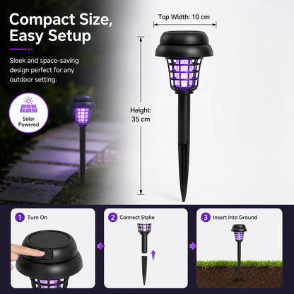 Outdoor-Ready Solar Mosquito Zapper – Yard Light for Garden Display