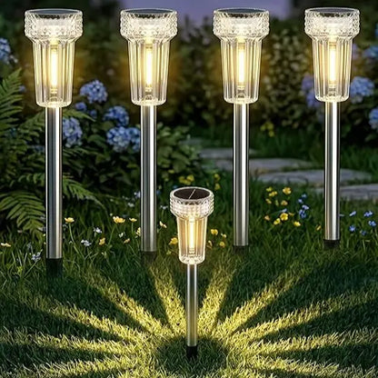 Automatic Solar Pathway Lights with 360° Starburst Glow
