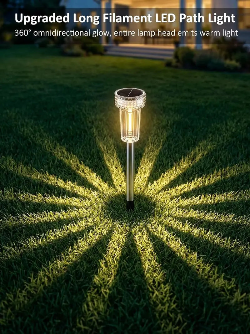 Automatic Solar Pathway Lights with 360° Starburst Glow