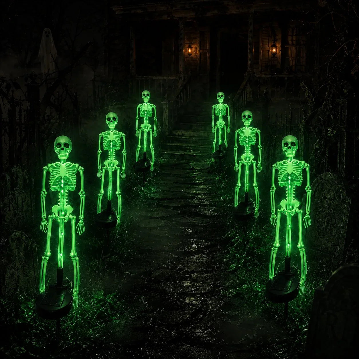 Sun-Powered Skeleton Stake for a Spooky Yard Display