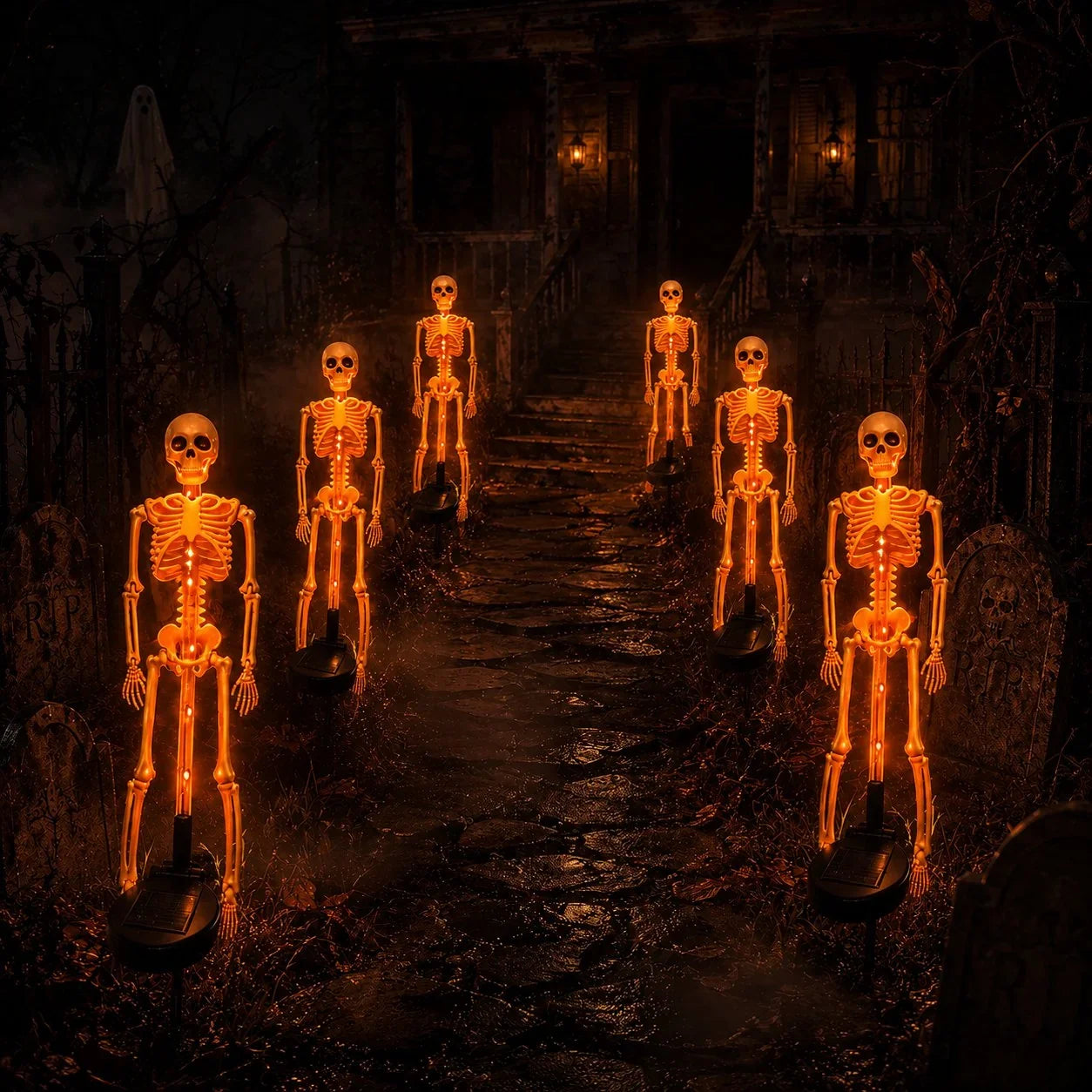 Sun-Powered Skeleton Stake for a Spooky Yard Display