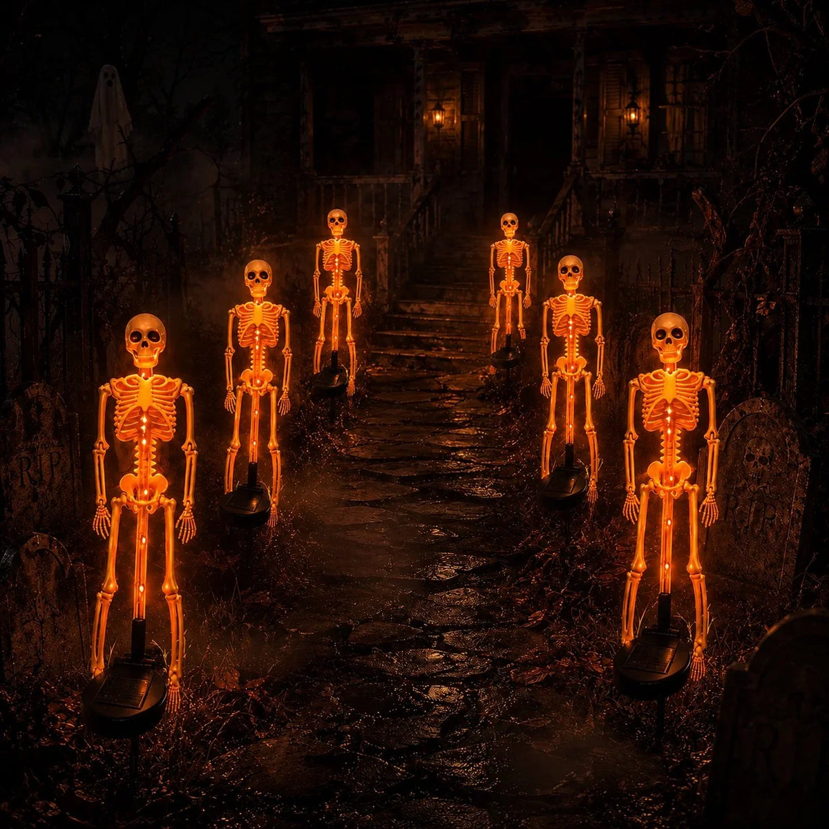 Sun-Powered Skeleton Stake for a Spooky Yard Display