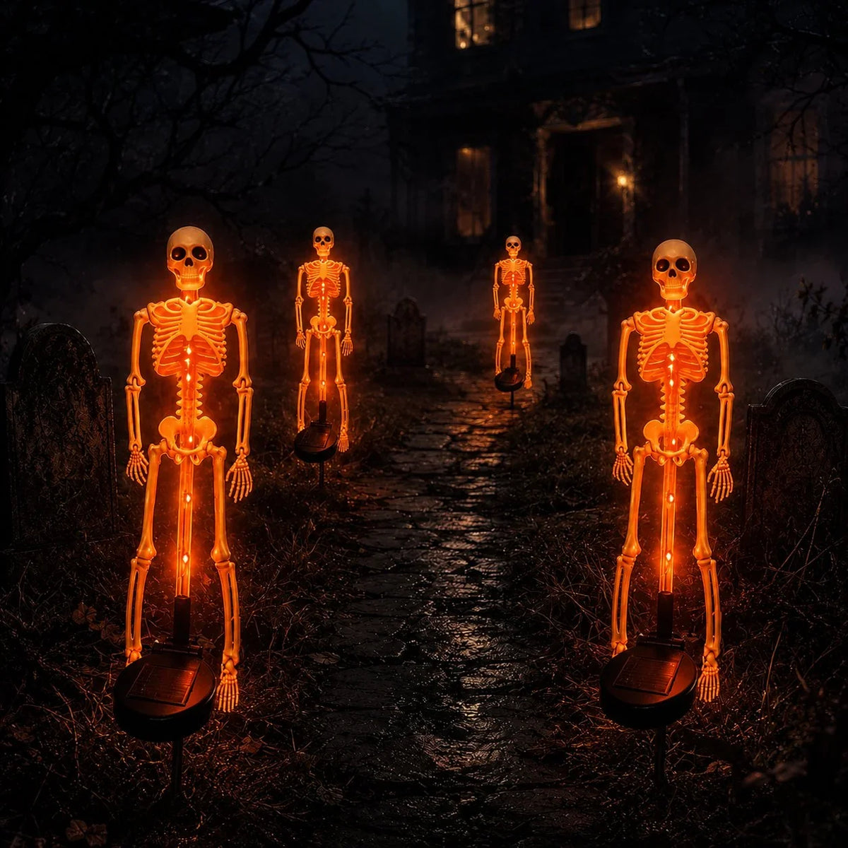 Sun-Powered Skeleton Stake for a Spooky Yard Display