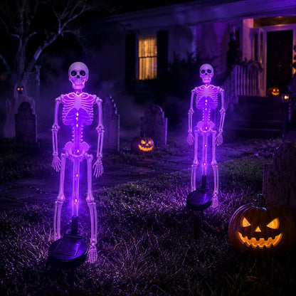 Sun-Powered Skeleton Stake for a Spooky Yard Display