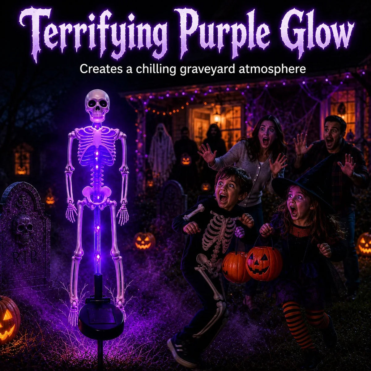 Sun-Powered Skeleton Stake for a Spooky Yard Display