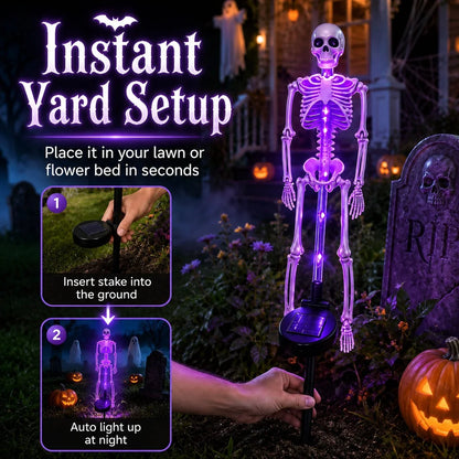 Sun-Powered Skeleton Stake for a Spooky Yard Display