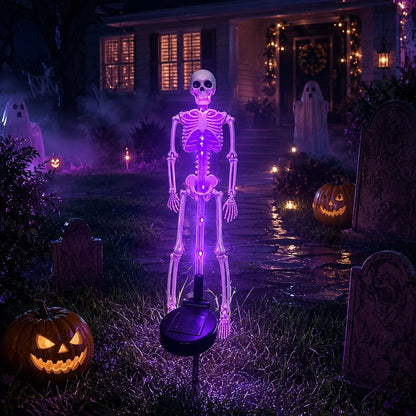 Sun-Powered Skeleton Stake for a Spooky Yard Display