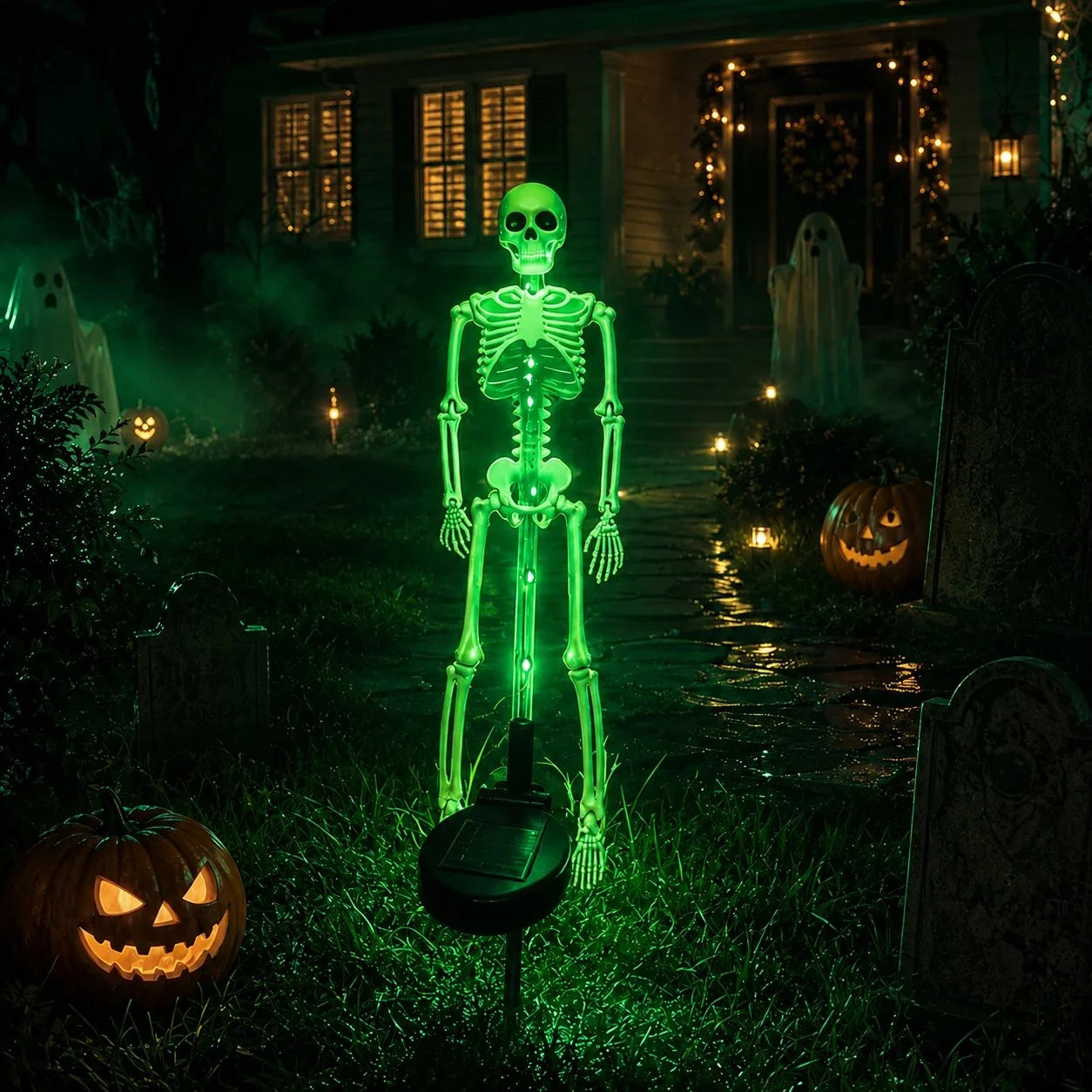 Sun-Powered Skeleton Stake for a Spooky Yard Display