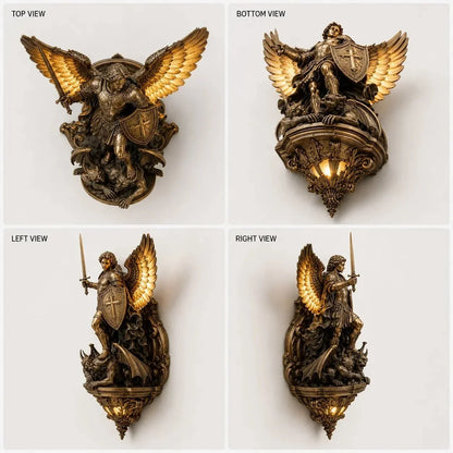 Decorative St. Michael Guardian Angel Wall Light for Focused Lighting