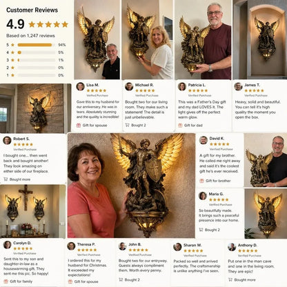Decorative St. Michael Guardian Angel Wall Light for Focused Lighting